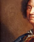 profil Maria Serra sur l'auroportrait de Rigaud dit 